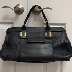 Chloe large black leather handbag